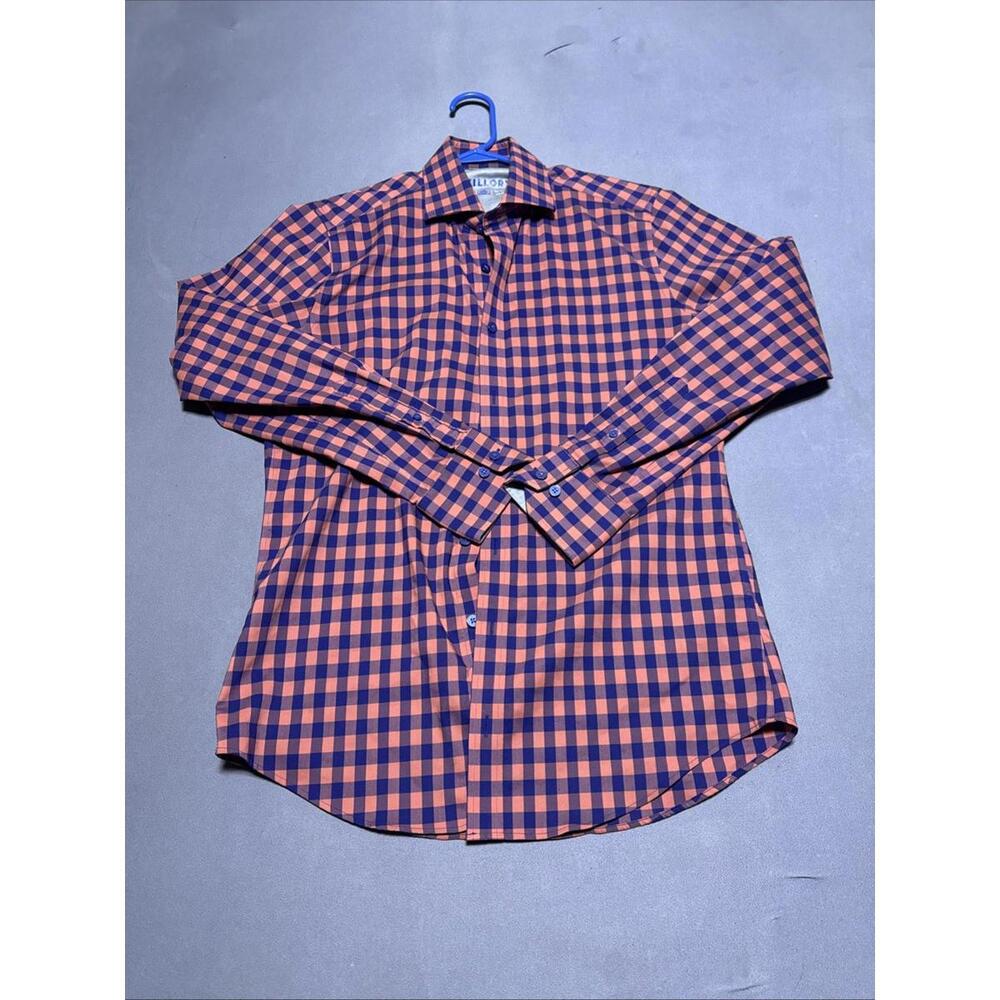 15 32/33 Twillory Performance Fabric Long Sleeve Shirt Tailored Fit Red Plaid